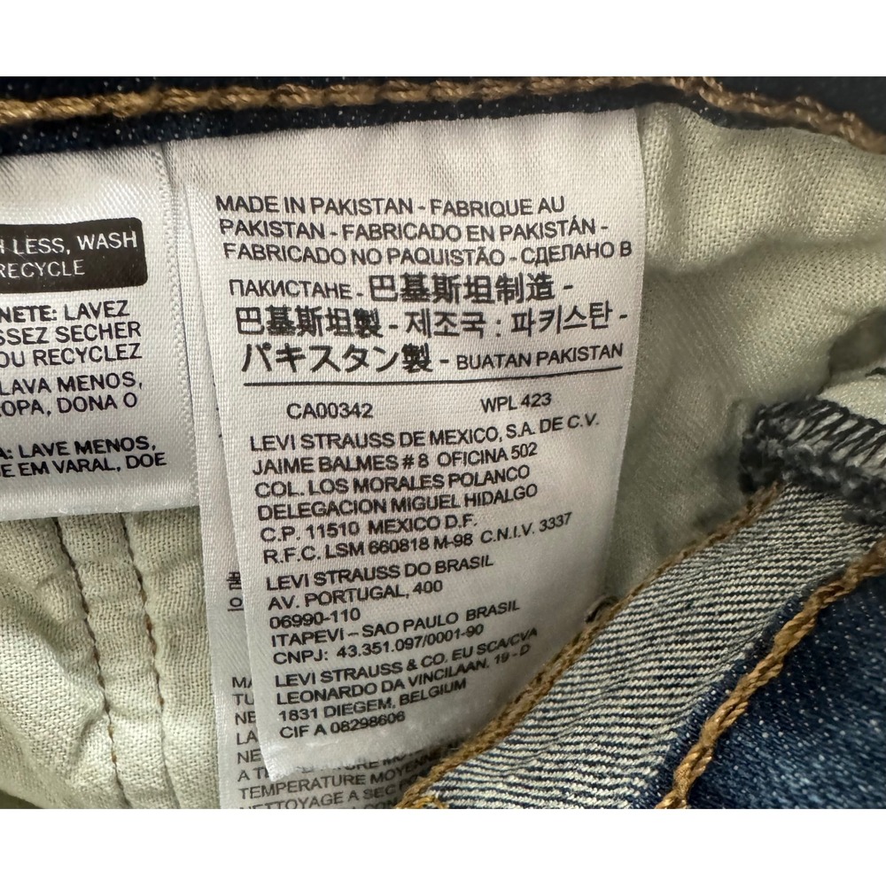 Levis 513 Slim Straight Jeans Mens 34x34 Blue Denim Stretch Medium Wash - Picture 4 of 16